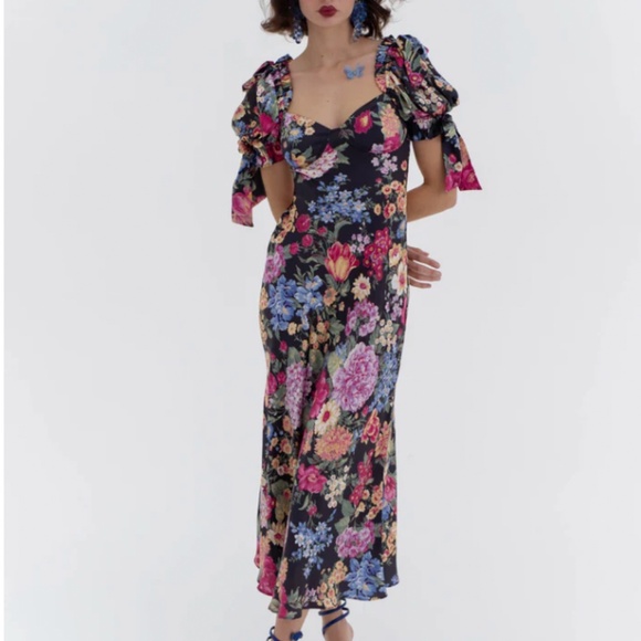 NEW Selkie The Puck Poet Slip Midi Dress - Picture 3 of 15